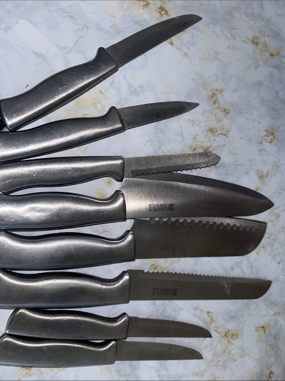 Stainless Steel Kitchen Knife Set - Silver